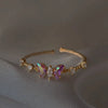 Women's Gold Plated Copper Cute Fairy Flash Diamond Butterfly Flower Rings With Electroplating