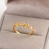 Women's Gold Plated Copper Cute Fairy Flash Diamond Butterfly Flower Rings With Electroplating