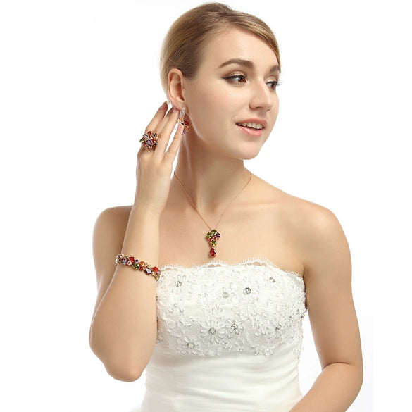Women's Gold Plated Copper Drop Shape Zircon Bracelet With Electroplated Finish Simple Geometric Jewelry