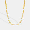 Women's Gold Plated Copper Figaro Chain Necklace Electroplated Cold Style