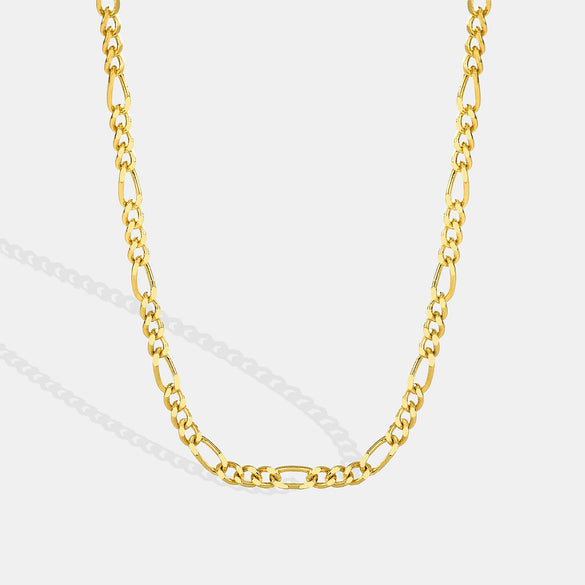 Women's Gold Plated Copper Figaro Chain Necklace Electroplated Cold Style