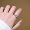 Women's Gold Plated Copper Geometric Four Leaf Clover Inlaid Zircon Adjustable Ring