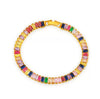 Women's Gold Plated Copper Star Bracelet With Colored Zircon Short Box Chain Personality Jewelry