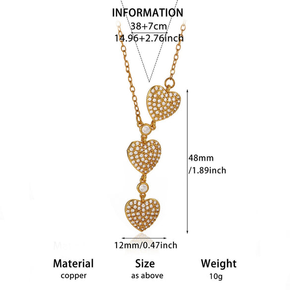 Women's Gold Plated Copper Zircon Flower And Butterfly Necklace With Leaf And Heart Details Light Luxury Oshaped Chain Jewelry
