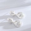 Women's Gold Plated Metal Teardrop Geometric Braided Drop Earrings Minimalist Fashion Jewelry