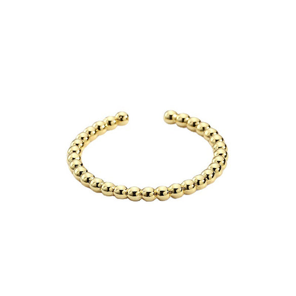 Women's Gold Plated Open Ring Adjustable Beads Geometric Style Electroplated