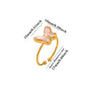 Women's Gold Plated Open Ring With Diamond Heart Butterfly Flower Crystal And Layered Tassel Design