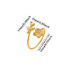 Women's Gold Plated Open Ring With Diamond Heart Butterfly Flower Crystal And Layered Tassel Design