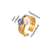 Women's Gold Plated Open Ring With Diamond Heart Butterfly Flower Crystal And Layered Tassel Design