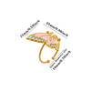 Women's Gold Plated Open Ring With Diamond Heart Butterfly Flower Crystal And Layered Tassel Design
