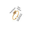 Women's Gold Plated Open Ring With Diamond Heart Butterfly Flower Crystal And Layered Tassel Design