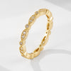 Women's Gold Plated S925 Sterling Silver Geometric Diamond Ring