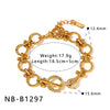 Women's Gold Plated Stainless Steel Bracelet With Geometric Love Pig Nose Design Light Luxury Fashion Jewelry