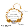 Women's Gold Plated Stainless Steel Bracelet With Geometric Love Pig Nose Design Light Luxury Fashion Jewelry