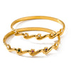 Women's Gold Plated Stainless Steel Bracelet With Zircon Inlay Simple Fashion Jewelry Design