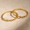 Women's Gold Plated Stainless Steel Bracelet With Zircon Inlay Simple Fashion Jewelry Design