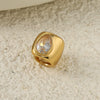 Women's Gold Plated Stainless Steel Cshaped Ear Cuff With Teardrop Zircon Minimalist Design For Unpierced Ears
