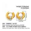 Women's Gold Plated Stainless Steel Double Hoop Earrings With Round Geometric Design And Lightweight Luxury Style