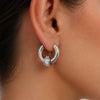 Women's Gold Plated Stainless Steel Double Hoop Earrings With Round Geometric Design And Lightweight Luxury Style