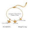 Women's Gold Plated Stainless Steel Flower Bracelet Light Luxury Floral Jewelry With Fade Resistant Finish