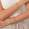 Women's Gold Plated Stainless Steel Flower Bracelet Light Luxury Floral Jewelry With Fade Resistant Finish