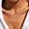 Women's Gold Plated Stainless Steel Geometric Tassel Pendant Necklace With Regular Chain