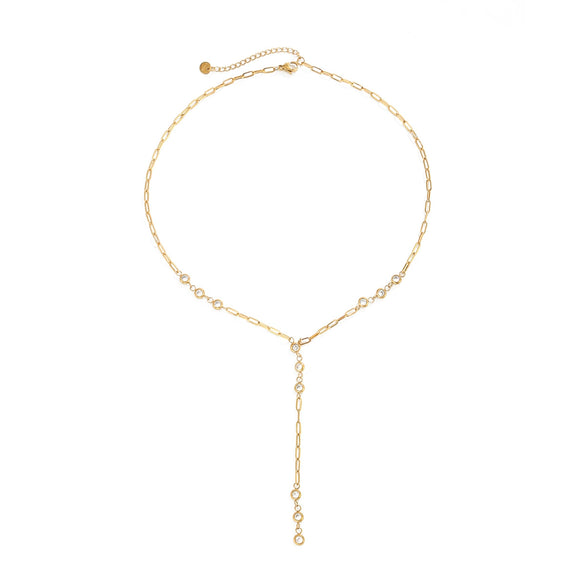 Women's Gold Plated Stainless Steel Geometric Tassel Pendant Necklace With Regular Chain