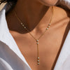Women's Gold Plated Stainless Steel Geometric Tassel Pendant Necklace With Regular Chain