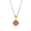 Women's Gold Plated Stainless Steel Necklace With Enamel Scallop Turtle And Fish Pendants Twisted Chain Animal Jewelry