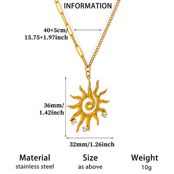 Women's Gold Plated Stainless Steel Necklace With Enamel Scallop Turtle And Fish Pendants Twisted Chain Animal Jewelry