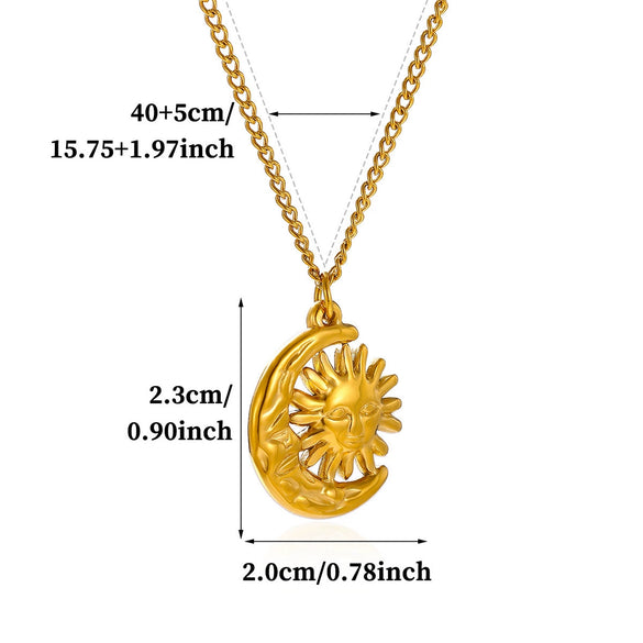 Women's Gold Plated Stainless Steel Star Pendant Necklace With Flat Chain Simple Elegant Jewelry Wholesale