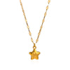 Women's Gold Plated Stainless Steel Star Pendant Necklace With Flat Chain Simple Elegant Jewelry Wholesale