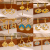 Women's Gold Plated Stainless Steel Wave Earrings With Ocean Inspired Shell Star Pearl And Butterfly Details