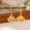 Women's Gold Plated Stainless Steel Wave Earrings With Ocean Inspired Shell Star Pearl And Butterfly Details