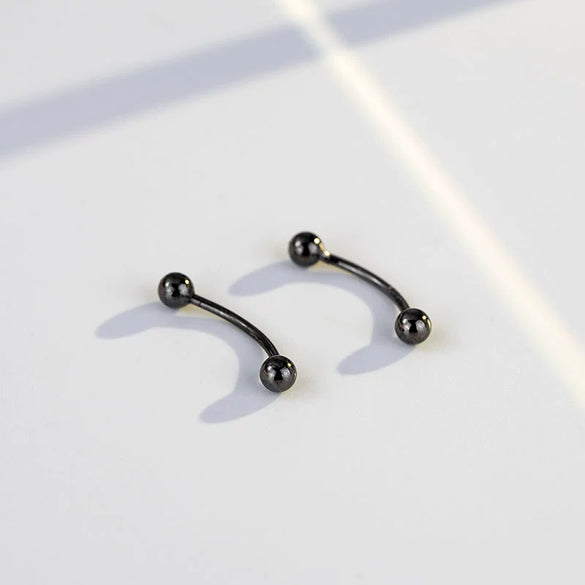Women's Gold Plated Sterling Silver Curved Barbell Eyebrow Piercing Jewelry Fashion Body Accessory