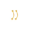 Women's Gold Plated Sterling Silver Curved Barbell Eyebrow Piercing Jewelry Fashion Body Accessory