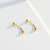 Women's Gold Plated Sterling Silver Curved Barbell Eyebrow Piercing Jewelry Fashion Body Accessory