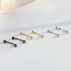 Women's Gold Plated Sterling Silver Curved Barbell Eyebrow Piercing Jewelry Fashion Body Accessory