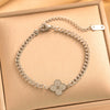 Women's Gold Plated Titanium Steel Bracelet With Colorful Beads And Fresh Daisy Flower Design
