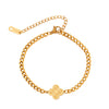 Women's Gold Plated Titanium Steel Bracelet With Colorful Beads And Fresh Daisy Flower Design