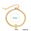 Women's Gold Plated Titanium Steel Bracelet With Colorful Beads And Fresh Daisy Flower Design