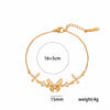 Women's Gold Plated Titanium Steel Butterfly Bracelet With Micro Inlaid Detail Geometric Style And Adjustable Pull Design
