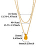 Women's Gold Plated Titanium Steel Double Layer Pendant Necklace With Faux Pearl Moon Sun Heart And Zircon Geometric Charms