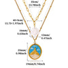 Women's Gold Plated Titanium Steel Double Layer Pendant Necklace With Faux Pearl Moon Sun Heart And Zircon Geometric Charms
