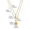 Women's Gold Plated Titanium Steel Double Layer Pendant Necklace With Faux Pearl Moon Sun Heart And Zircon Geometric Charms