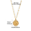 Women's Gold Plated Titanium Steel Star And Moon Relief Round Pendant Necklace With Retro Fashion Styling