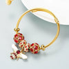 Women's Gold Tone Alloy Bracelet With Adjustable Chain And Sparkling Ball Detail Electroplated Fashion Jewelry