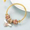 Women's Gold Tone Alloy Bracelet With Adjustable Chain And Sparkling Ball Detail Electroplated Fashion Jewelry