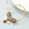 Women's Gold Tone Alloy Bracelet With Adjustable Chain And Sparkling Ball Detail Electroplated Fashion Jewelry