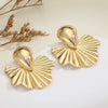 Women's Gold Tone Alloy Wave Earrings With Electroplated Finish Minimalist Fashion Jewelry Elegant Niche Design